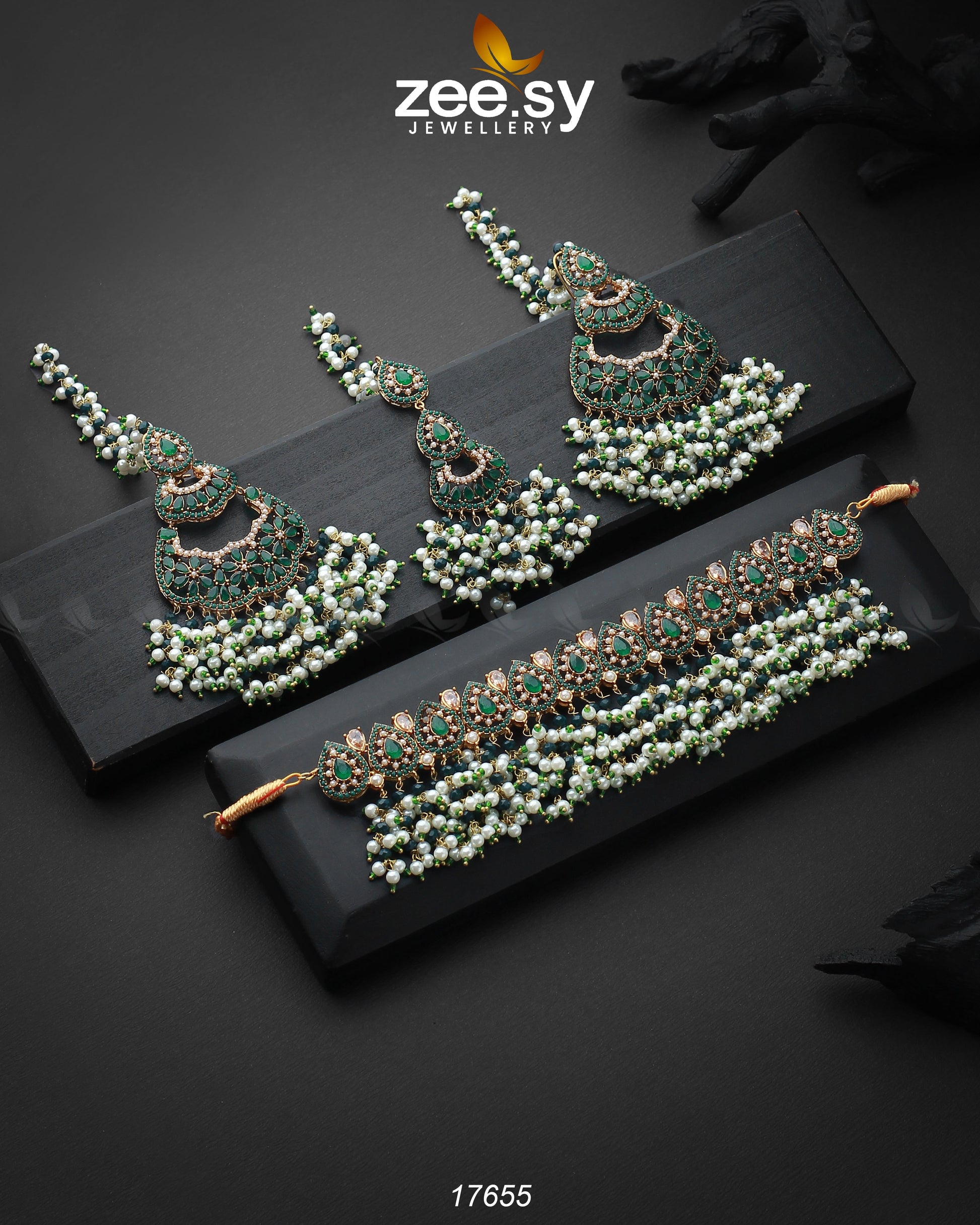 Amaira Chokar Necklace Set - by - Libasekhas UK - Registered Vendor of : Zeesy - 100% Original Designer Dresss