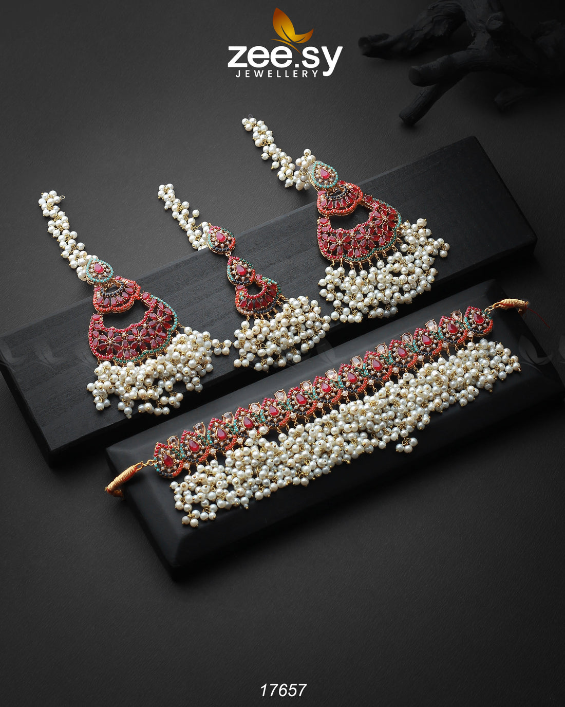 Amaira Chokar Necklace Set - by - Libasekhas UK - Registered Vendor of : Zeesy - 100% Original Designer Dresss