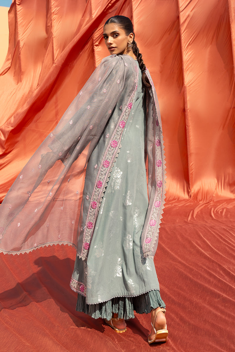 Cross Stitch | Eid Lawn 24 | SILVER SHINE - by - Libasekhas UK - Registered Vendor of : Cross Stitch - 100% Original Designer Dresss