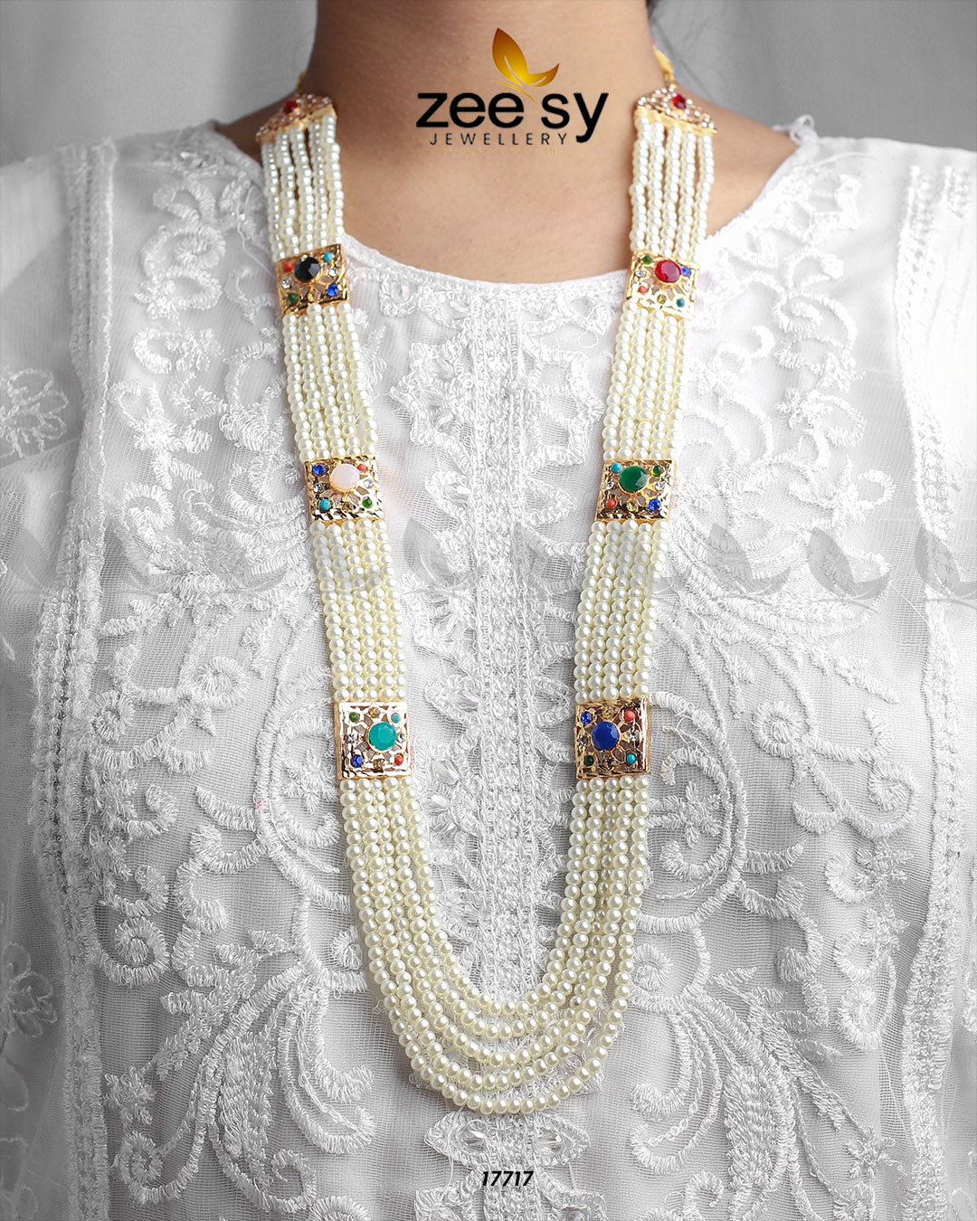 Luxe Mala Necklace - by - Libasekhas UK - Registered Vendor of : Zeesy - 100% Original Designer Dresss