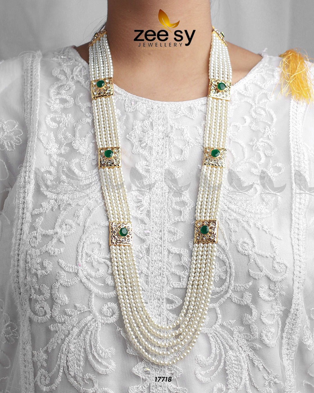 Luxe Mala Necklace - by - Libasekhas UK - Registered Vendor of : Zeesy - 100% Original Designer Dresss