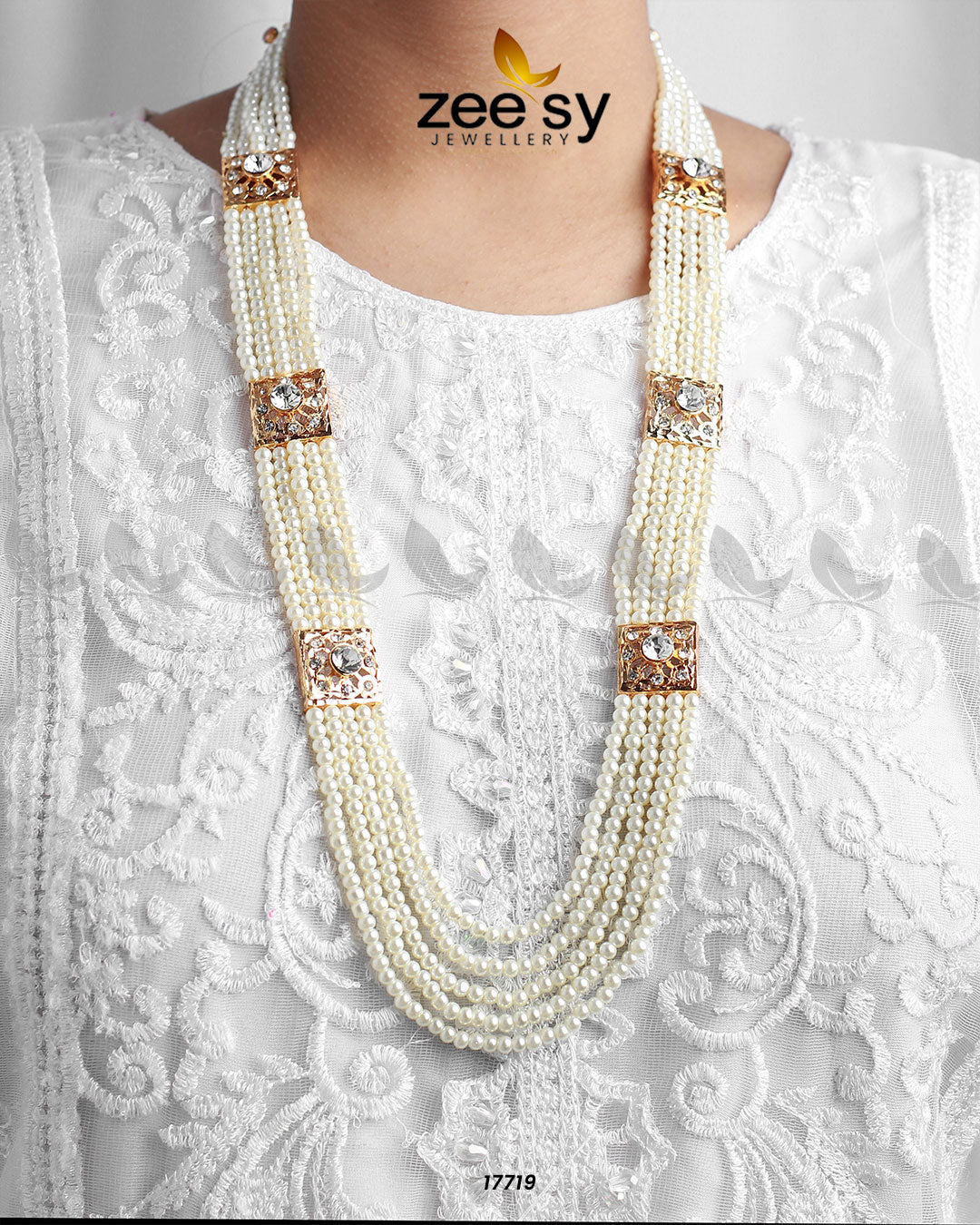 Luxe Mala Necklace - by - Libasekhas UK - Registered Vendor of : Zeesy - 100% Original Designer Dresss