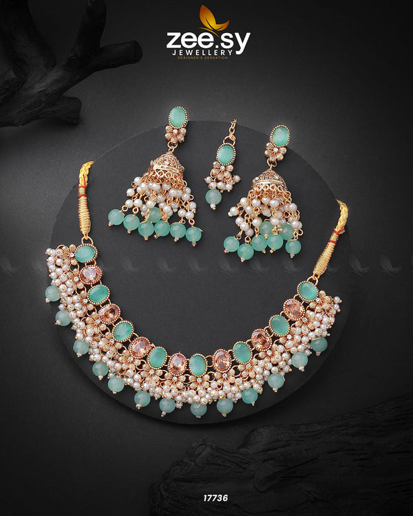 Celosia Necklace - by - Libasekhas UK - Registered Vendor of : Zeesy - 100% Original Designer Dresss