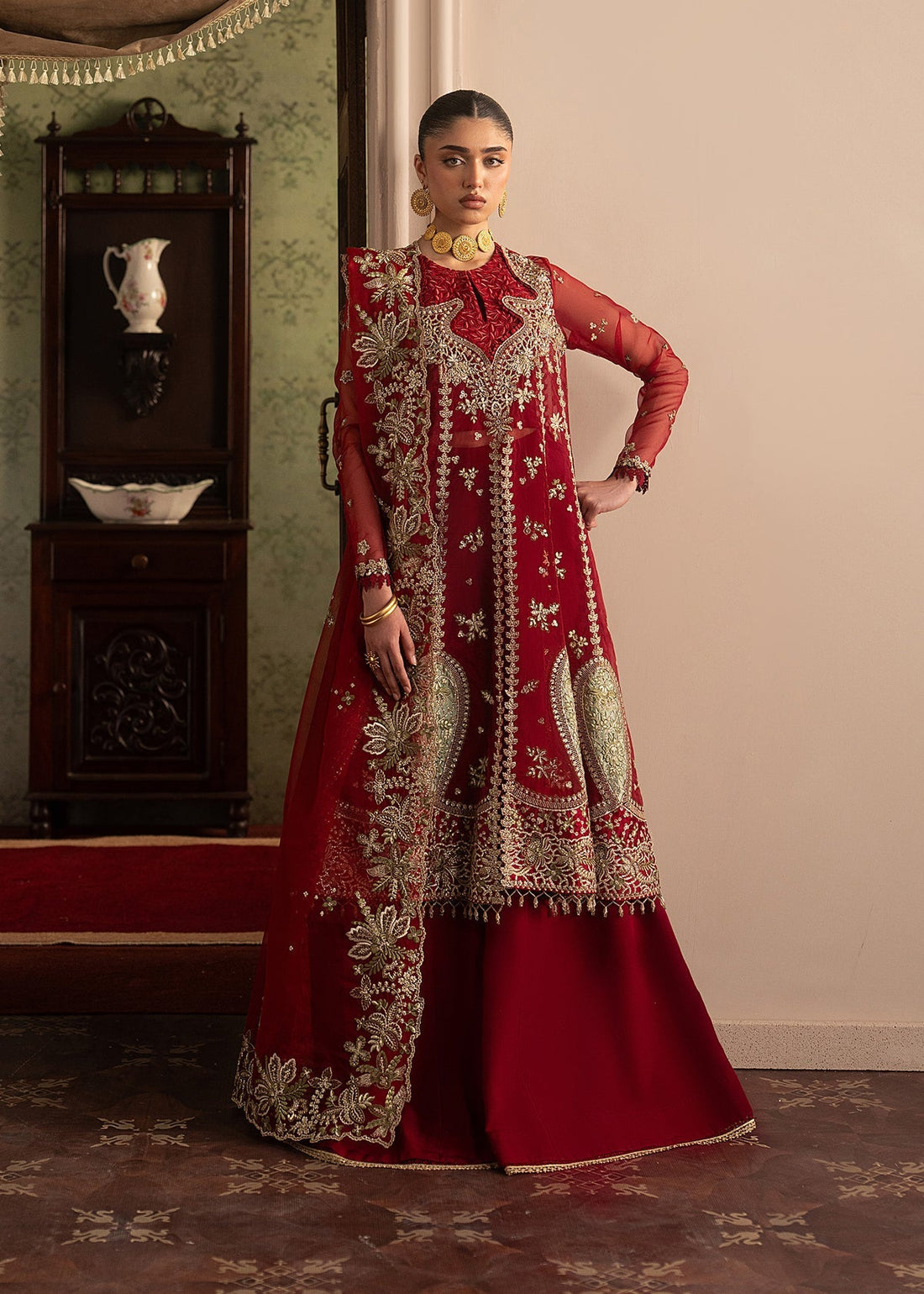 Sadaf Fawad Khan | Roya Lumiere | Ghermez - by Libasekhas UK - Registered Vendor of : Sadaf Fawad Khan - 100% Original Designer Dress