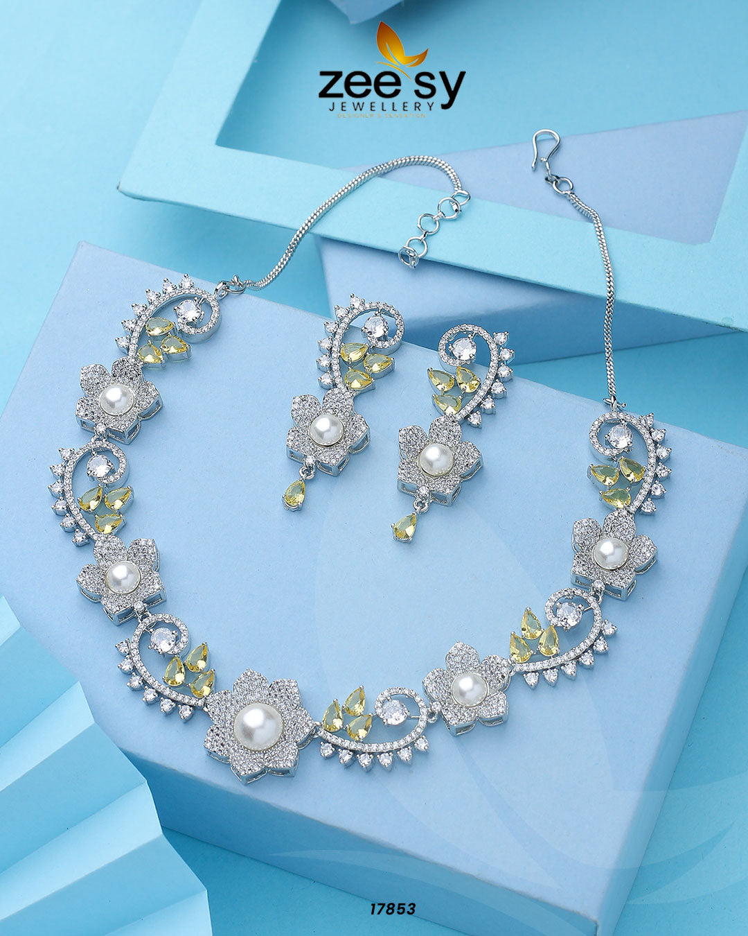 Rosalinda Necklace - by - Libasekhas UK - Registered Vendor of : Zeesy - 100% Original Designer Dresss