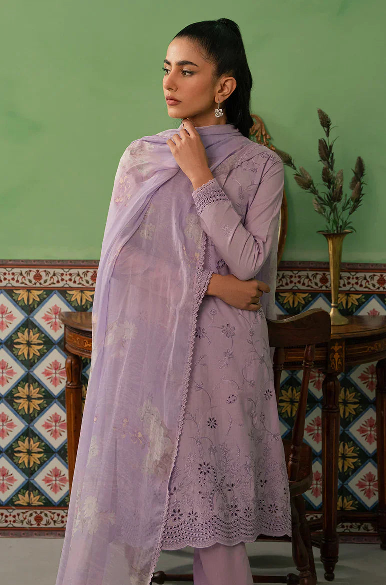 Cross Stitch | Mahiri Embroidered Collection | LILAC HAZE - by - Libasekhas UK - Registered Vendor of : Cross Stitch - 100% Original Designer Dresss
