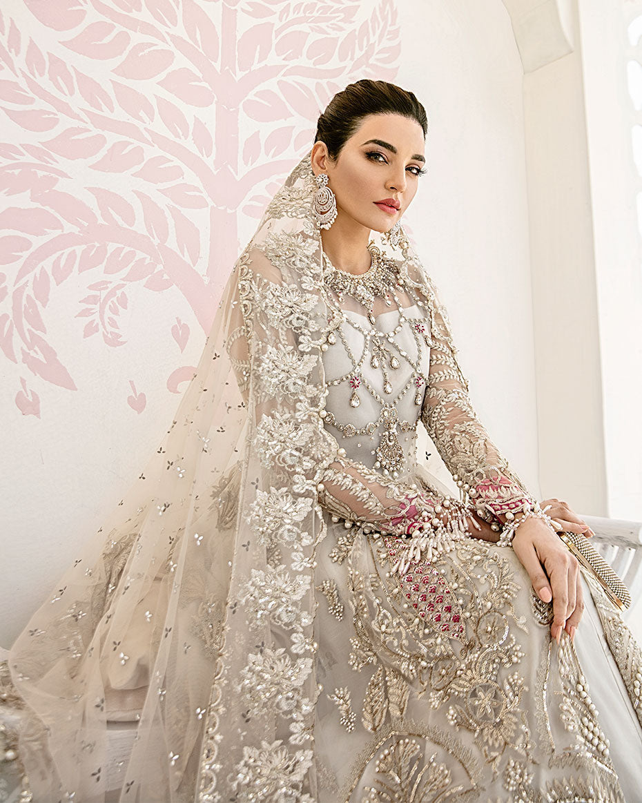Gulaal | Wedding Formals | Jeune Embroidered Net 3-Piece Suit WS-02 - by - Libasekhas UK - Registered Vendor of : Gulaal - 100% Original Designer Dresss