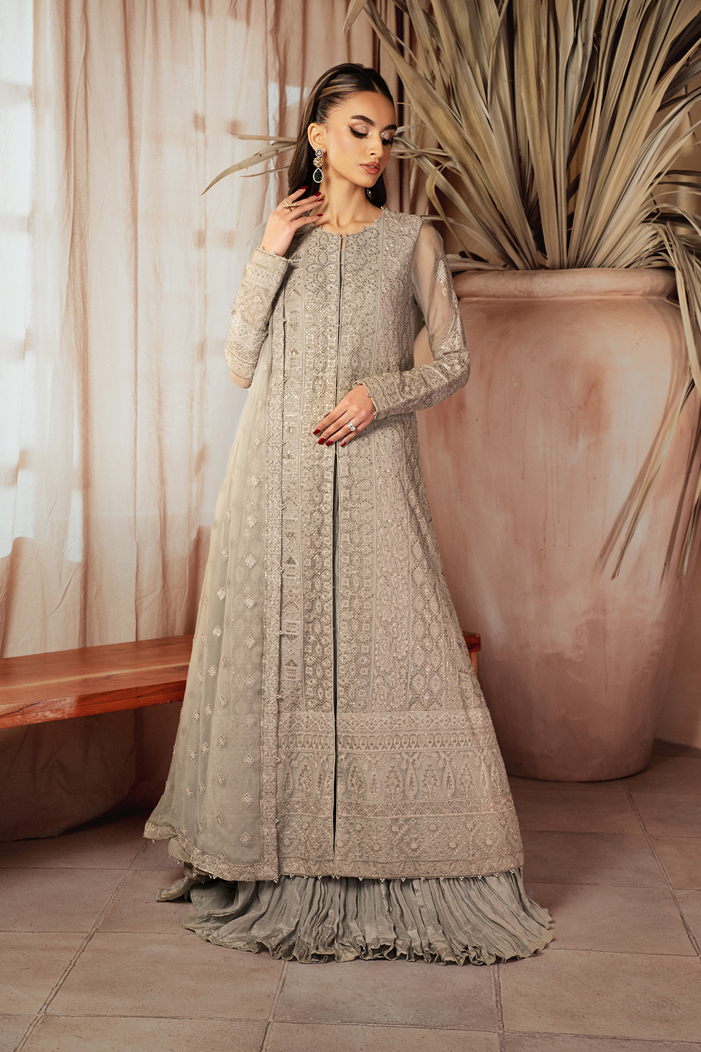 Iznik | Chiffon Kari | ICK-08 Embroidered Chiffon - by - Libasekhas UK - Registered Vendor of : Iznik - 100% Original Designer Dresss