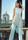 Layla Chatoor | Luxury Pret | Aqua Blue Top - by Libasekhas UK - Registered Vendor of : Layla Chatoor - 100% Original Designer Dress
