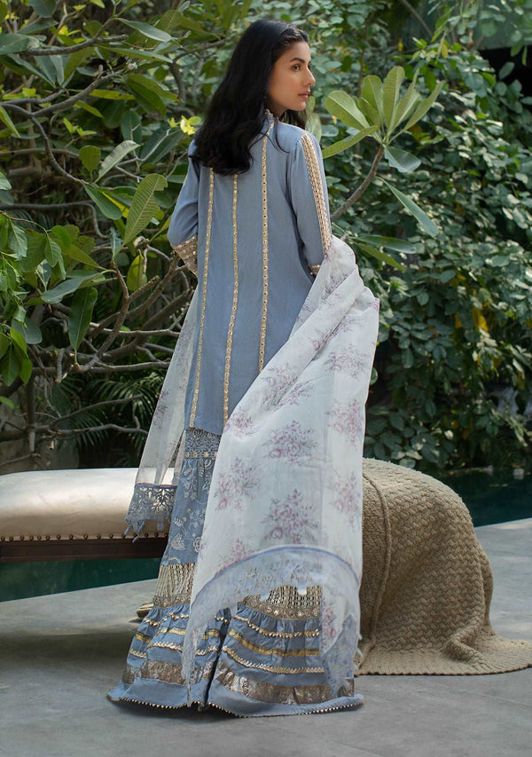 Layla Chatoor | Luxury Pret | Periwinkle Tunic - by Libasekhas UK - Registered Vendor of : Layla Chatoor - 100% Original Designer Dress