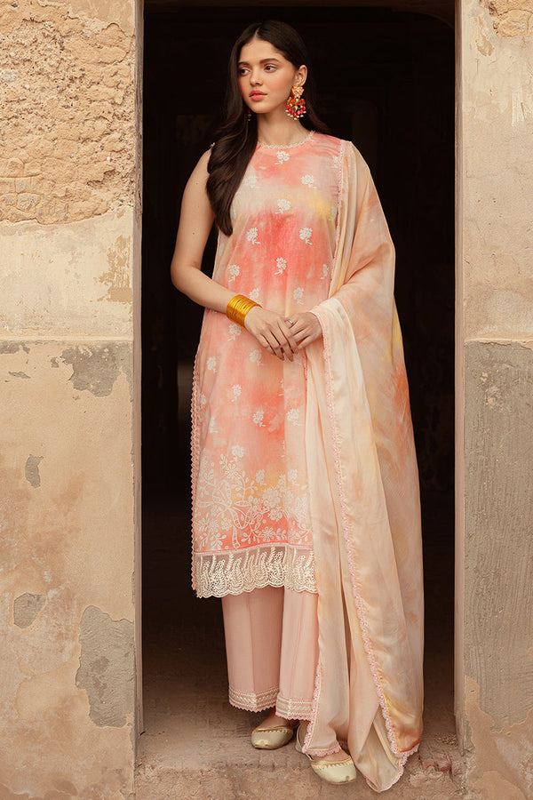 Cross Stitch | Premium Lawn 24 | PEACH BLUSH - by - Libasekhas UK - Registered Vendor of : Cross Stitch - 100% Original Designer Dresss
