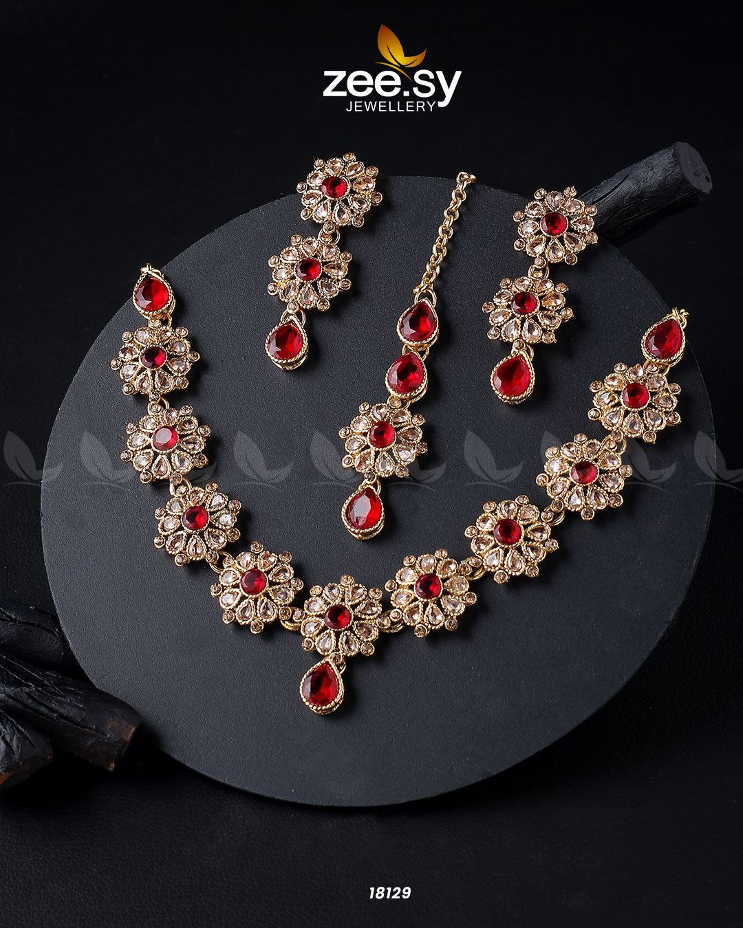 Narcissus Necklace Set - by - Libasekhas UK - Registered Vendor of : Zeesy - 100% Original Designer Dresss