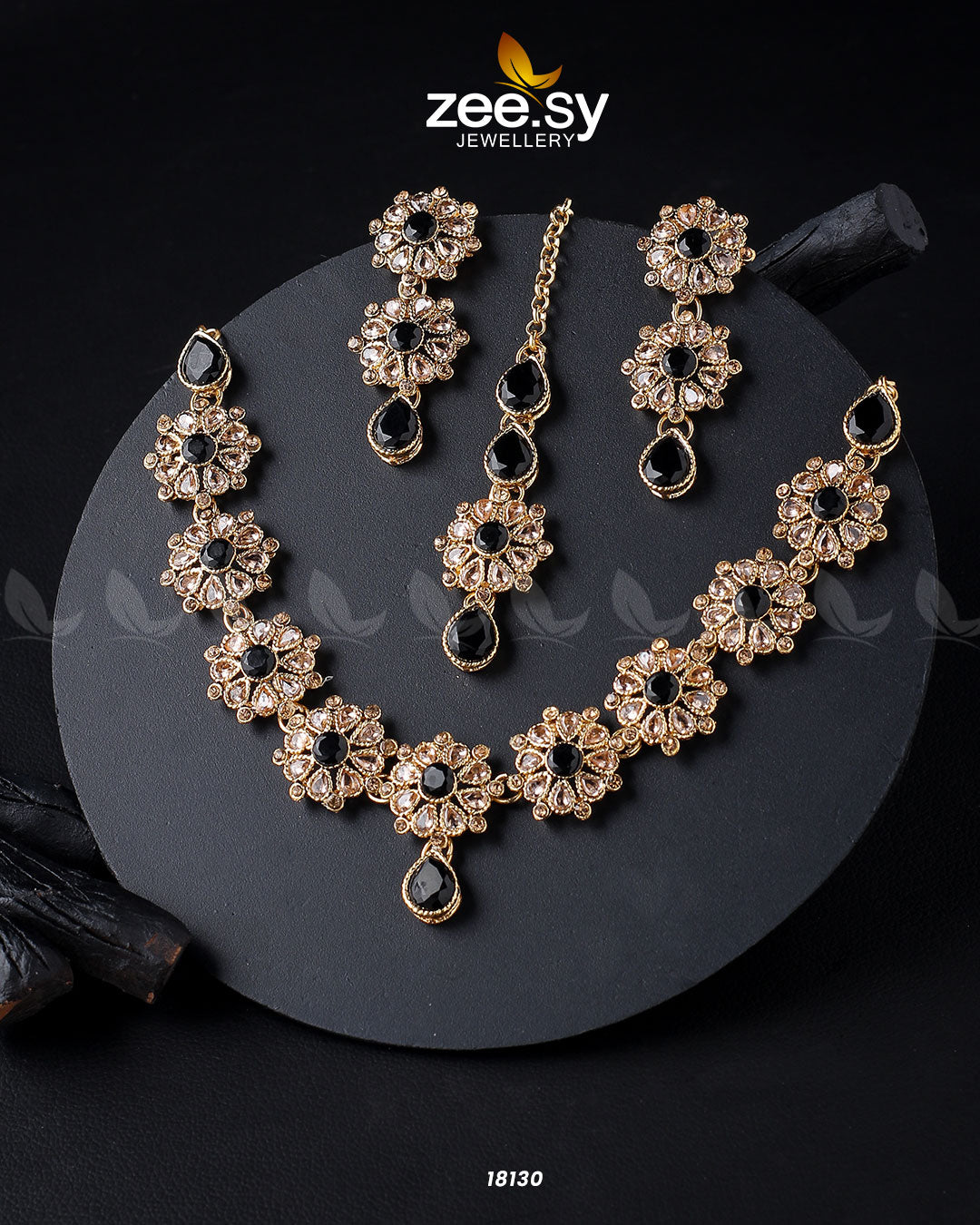 Narcissus Necklace Set - by - Libasekhas UK - Registered Vendor of : Zeesy - 100% Original Designer Dresss