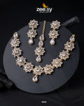 Narcissus Necklace Set - by - Libasekhas UK - Registered Vendor of : Zeesy - 100% Original Designer Dresss