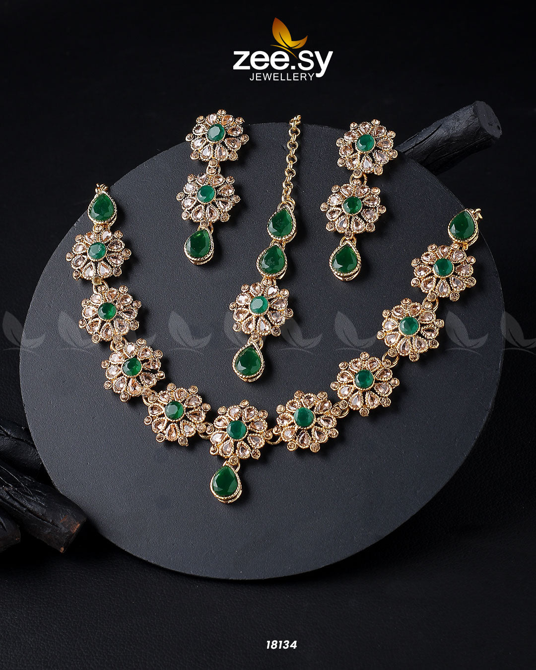 Narcissus Necklace Set - by - Libasekhas UK - Registered Vendor of : Zeesy - 100% Original Designer Dresss