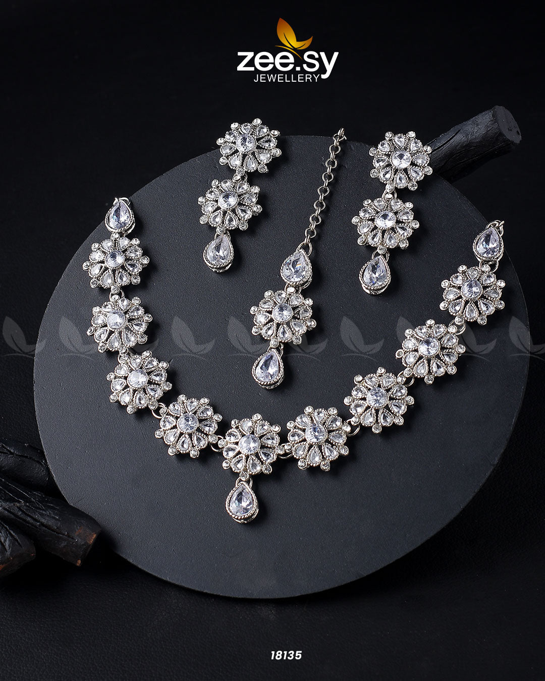 Narcissus Necklace Set - by - Libasekhas UK - Registered Vendor of : Zeesy - 100% Original Designer Dresss