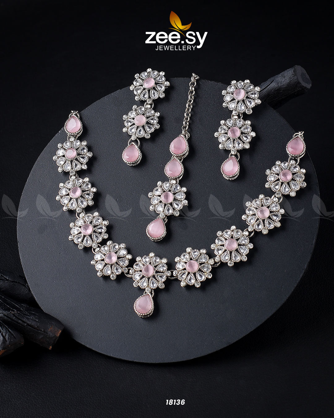 Narcissus Necklace Set - by - Libasekhas UK - Registered Vendor of : Zeesy - 100% Original Designer Dresss