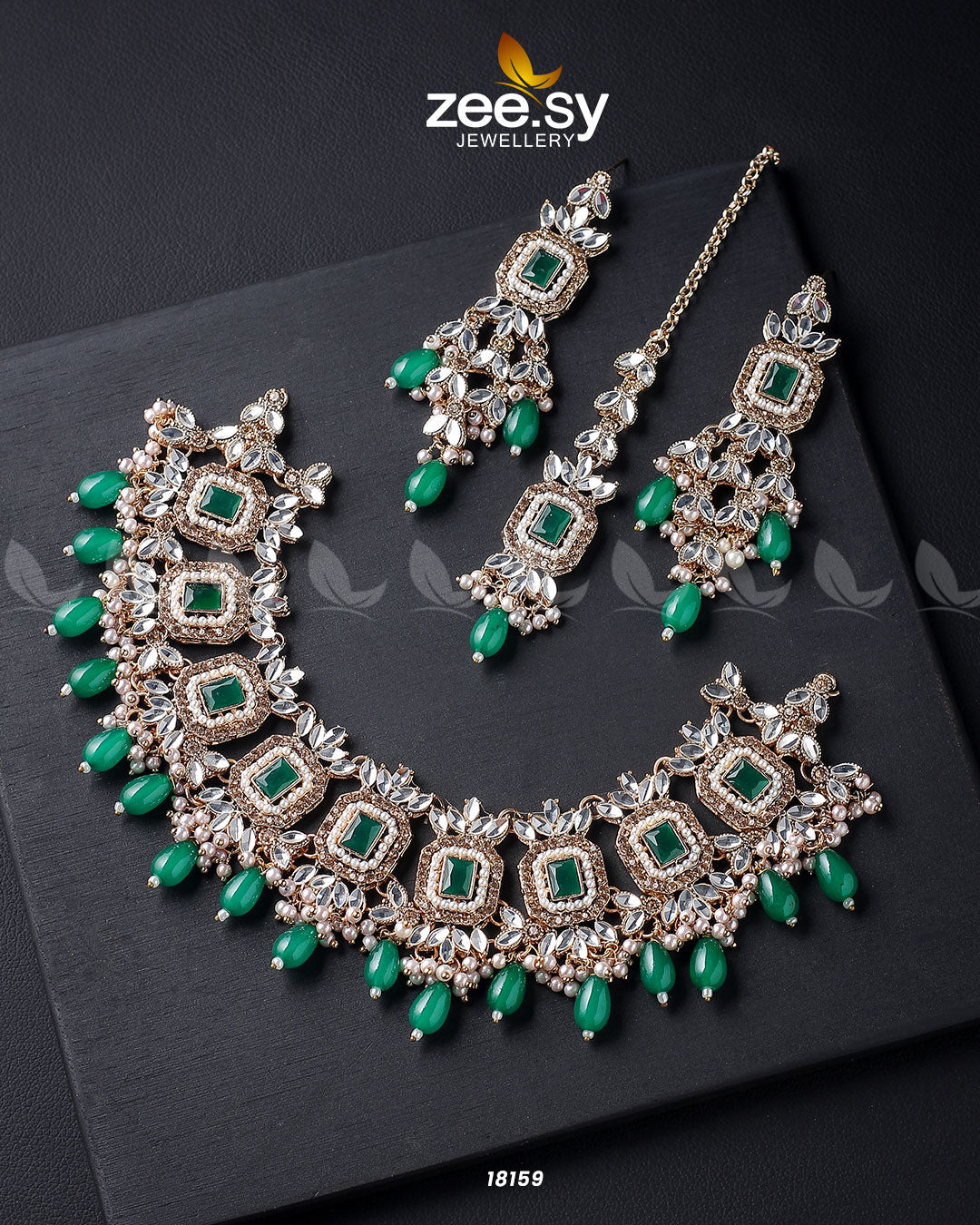 Stephanotis Necklace Set - by - Libasekhas UK - Registered Vendor of : Zeesy - 100% Original Designer Dresss