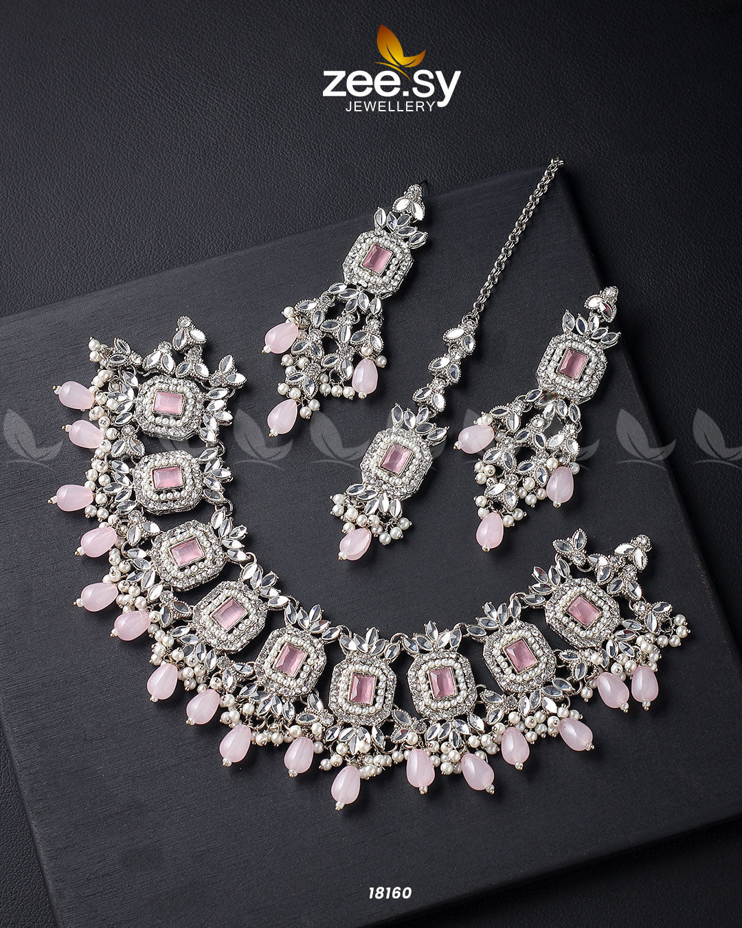 Stephanotis Necklace Set - by - Libasekhas UK - Registered Vendor of : Zeesy - 100% Original Designer Dresss