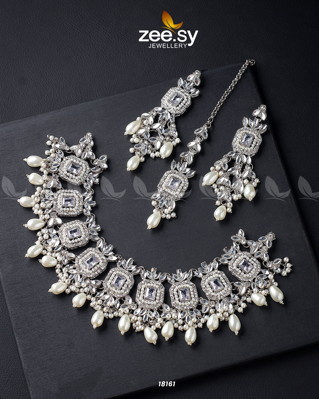 Stephanotis Necklace Set - by - Libasekhas UK - Registered Vendor of : Zeesy - 100% Original Designer Dresss