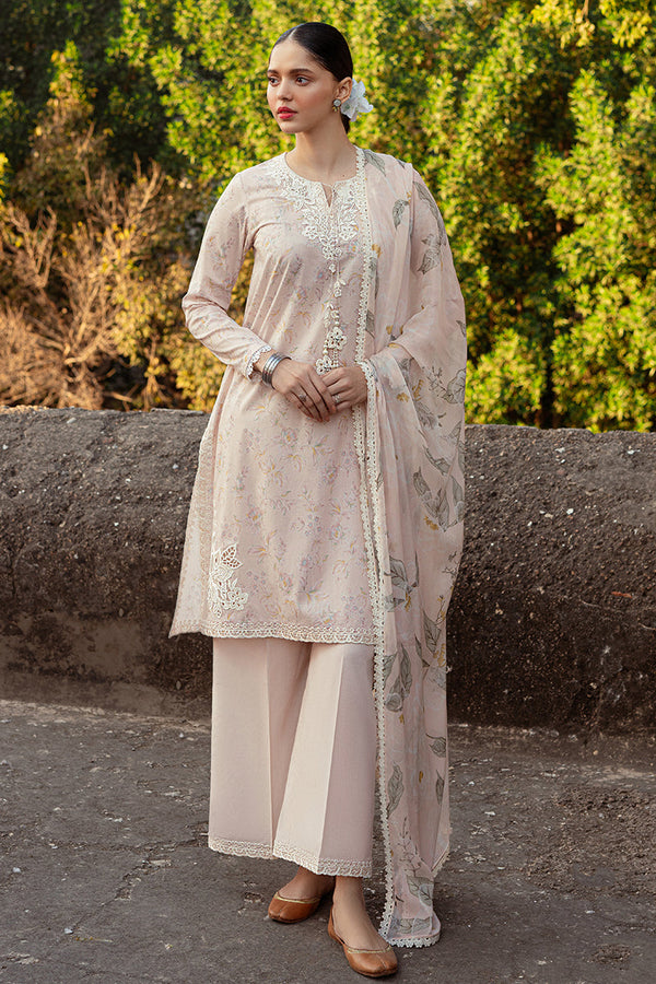 Cross Stitch | Premium Lawn 24 | SILVER PEONY - by - Libasekhas UK - Registered Vendor of : Cross Stitch - 100% Original Designer Dresss