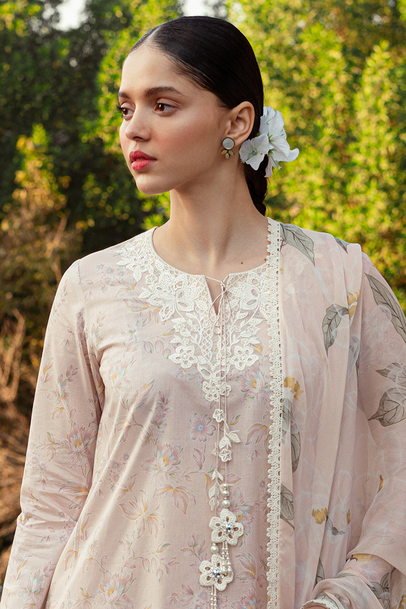 Cross Stitch | Premium Lawn 24 | SILVER PEONY - by - Libasekhas UK - Registered Vendor of : Cross Stitch - 100% Original Designer Dresss