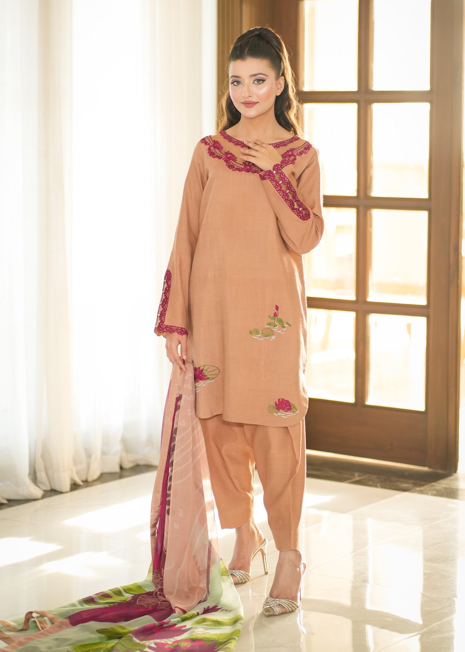 Fozia Khalid | Silk Spire |  AMBER - by - Libasekhas UK - Registered Vendor of : Fozia Khalid - 100% Original Designer Dresss