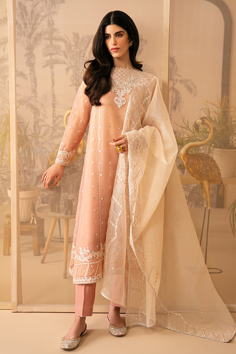 Cross Stitch | Luxe Atelier 24 | CORAL CASCADE - by - Libasekhas UK - Registered Vendor of : Cross Stitch - 100% Original Designer Dresss