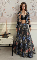 Threads and Motifs | Formal Dresses 25 | Printed Jacket With Sequins Blouse And Printed Lehenga - by Libasekhas UK - Registered Vendor of : Threads and Motifs - 100% Original Designer Dress
