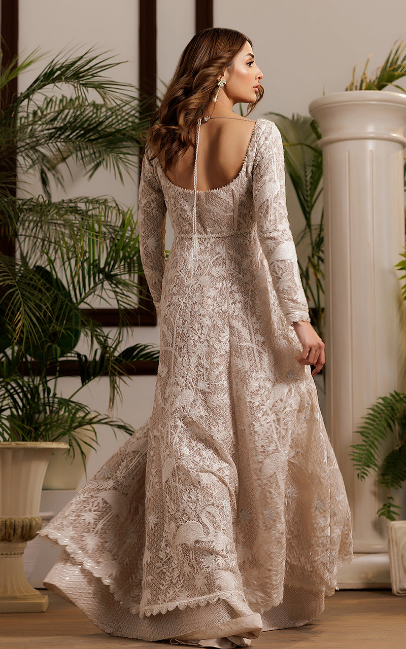 Threads and Motifs | Formal Dresses 25 | Net Embroidered Dress - by Libasekhas UK - Registered Vendor of : Threads and Motifs - 100% Original Designer Dress