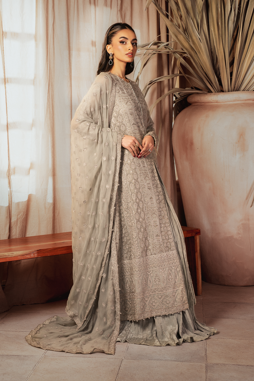Iznik | Chiffon Kari | ICK-08 Embroidered Chiffon - by - Libasekhas UK - Registered Vendor of : Iznik - 100% Original Designer Dresss