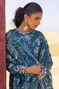 Cross Stitch | Eid Lawn 24 | TEAL SERENITY - by - Libasekhas UK - Registered Vendor of : Cross Stitch - 100% Original Designer Dresss