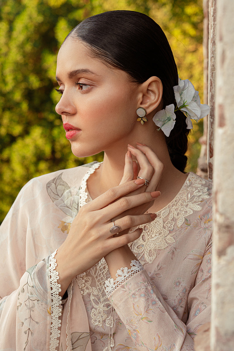 Cross Stitch | Premium Lawn 24 | SILVER PEONY - by - Libasekhas UK - Registered Vendor of : Cross Stitch - 100% Original Designer Dresss