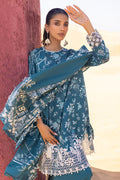 Cross Stitch | Eid Lawn 24 | TEAL SERENITY - by - Libasekhas UK - Registered Vendor of : Cross Stitch - 100% Original Designer Dresss