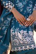 Cross Stitch | Eid Lawn 24 | TEAL SERENITY - by - Libasekhas UK - Registered Vendor of : Cross Stitch - 100% Original Designer Dresss