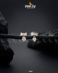Crystal Bow Stud Earrings - by - Libasekhas UK - Registered Vendor of : Zeesy - 100% Original Designer Dresss
