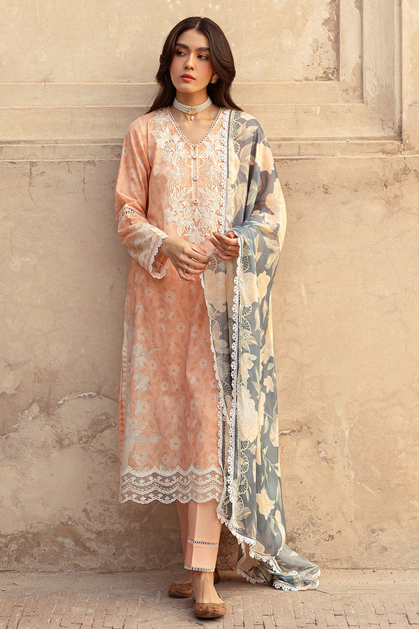 Cross Stitch | Premium Lawn 24 | SUNSET FLORA - by - Libasekhas UK - Registered Vendor of : Cross Stitch - 100% Original Designer Dresss