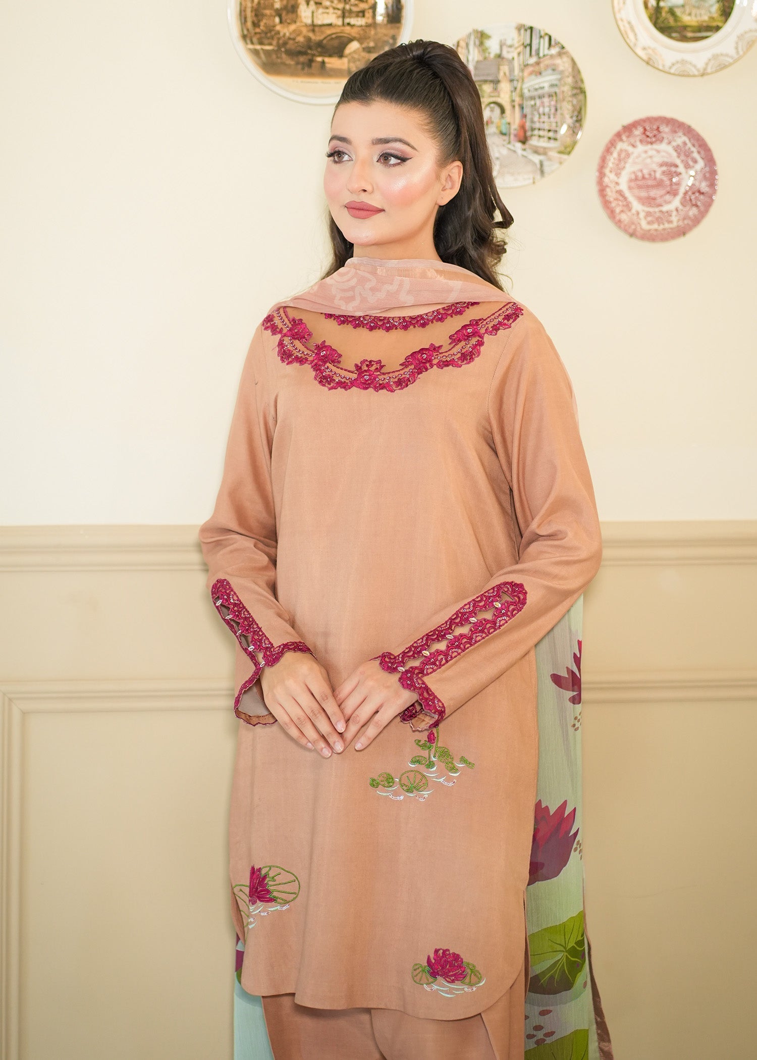 Fozia Khalid | Silk Spire |  AMBER - by - Libasekhas UK - Registered Vendor of : Fozia Khalid - 100% Original Designer Dresss