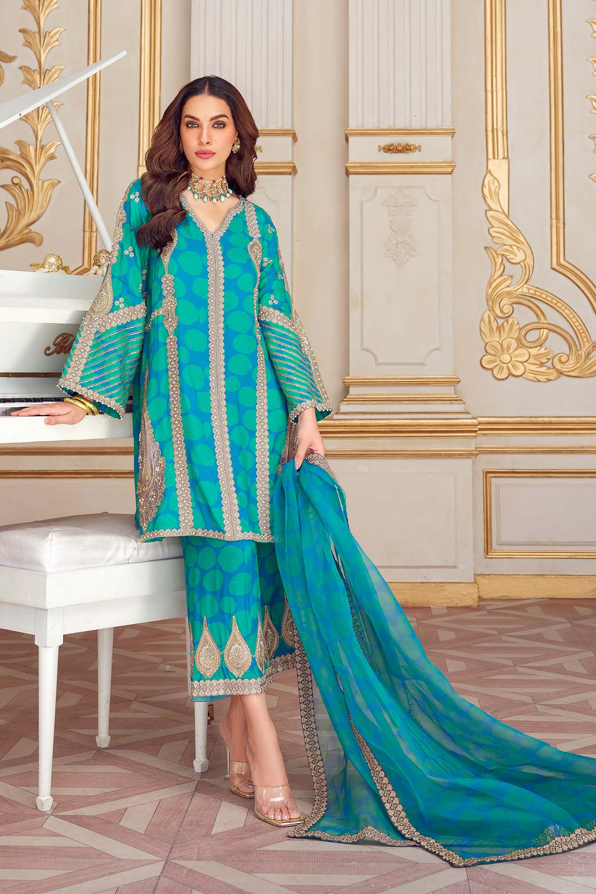 Charizma | Statement Dresses | STM23-12 - by - Libasekhas UK - Registered Vendor of : Charizma - 100% Original Designer Dresss