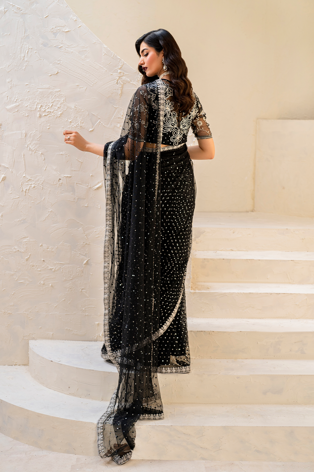 Iznik | Chinnon Chiffon | CC-50 Embroidered Net - by - Libasekhas UK - Registered Vendor of : Iznik - 100% Original Designer Dresss