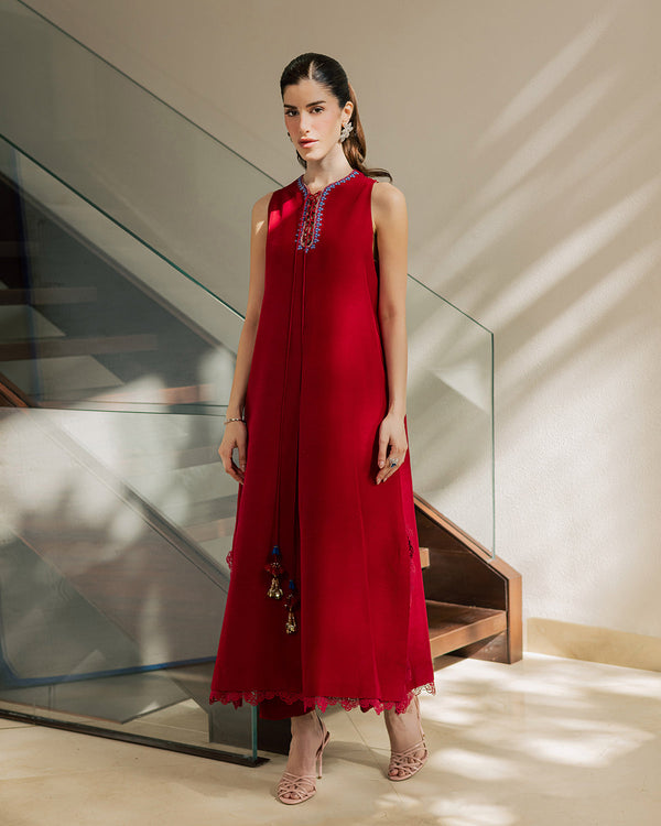 Sadaf Fawad Khan | Eva Luxury Pret 26 | Whip Red - by Libasekhas UK - Registered Vendor of : Sadaf Fawad Khan - 100% Original Designer Dress