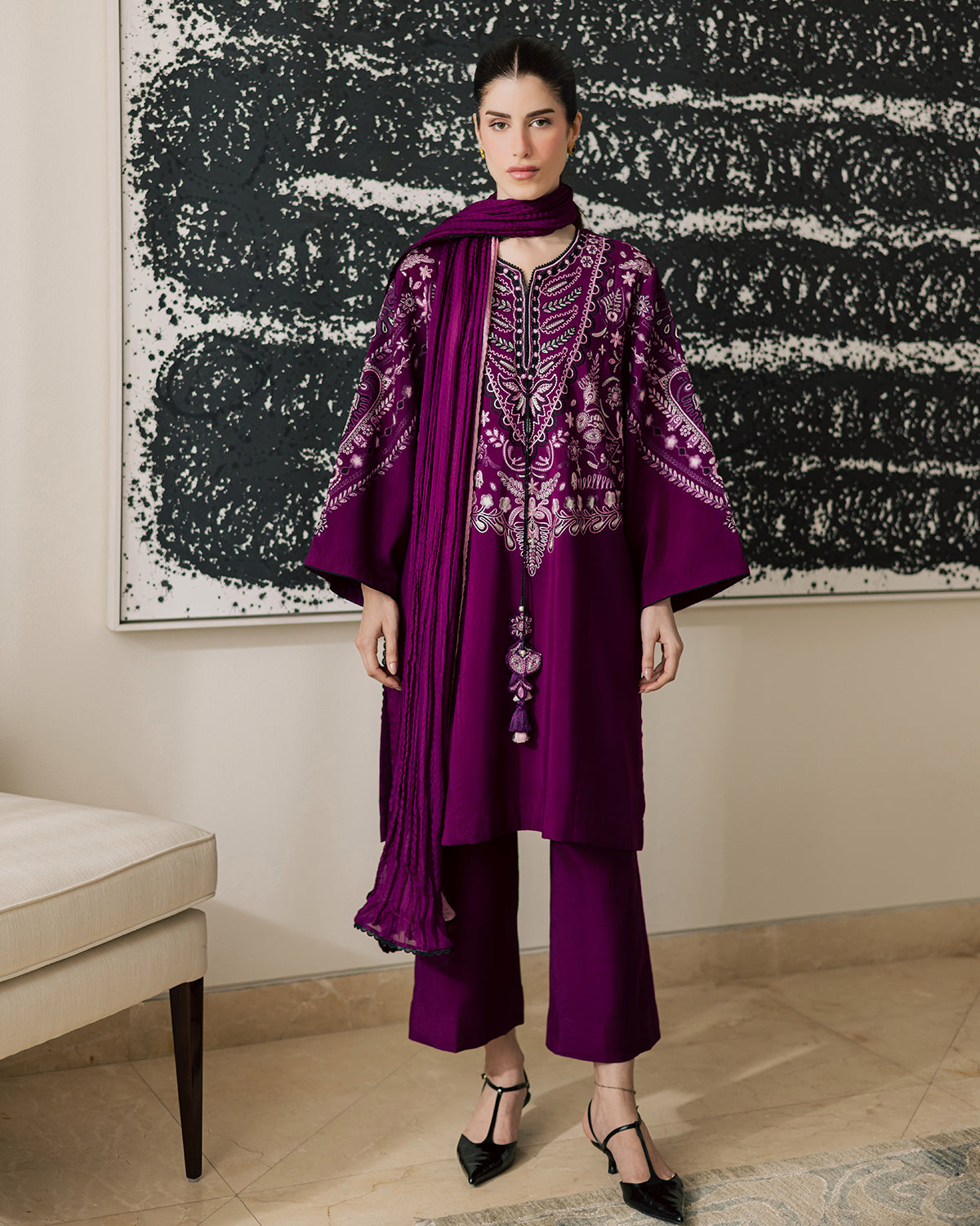 Sadaf Fawad Khan | Eva Luxury Pret 26 | Tyrian - by Libasekhas UK - Registered Vendor of : Sadaf Fawad Khan - 100% Original Designer Dress