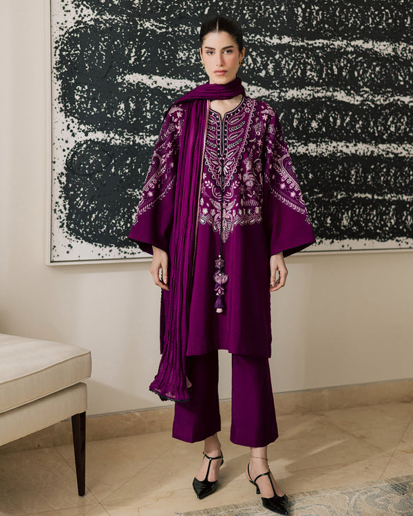 Sadaf Fawad Khan | Eva Luxury Pret 26 | Tyrian - by Libasekhas UK - Registered Vendor of : Sadaf Fawad Khan - 100% Original Designer Dress