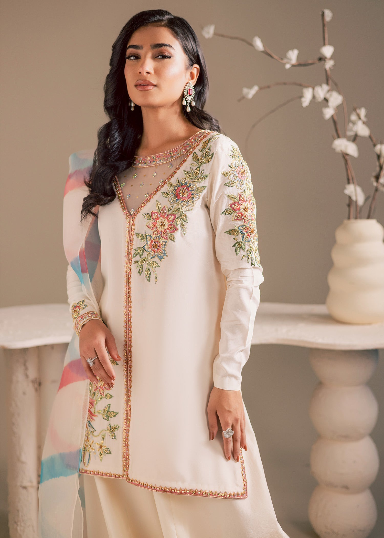 Maria Osama Khan | Noir Bliss Luxury Formals | Pearl Whisper - by Libasekhas UK - Registered Vendor of : Maria Osama Khan - 100% Original Designer Dress