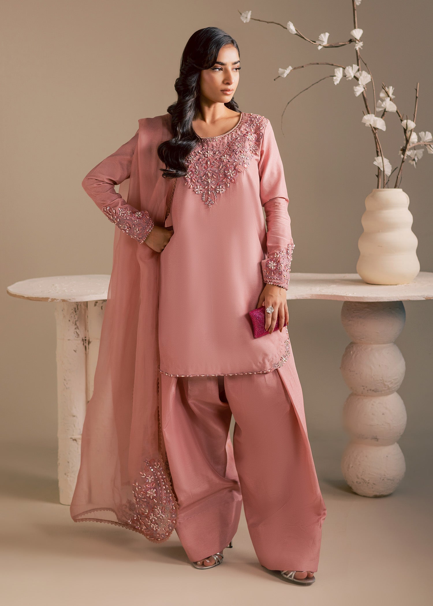 Maria Osama Khan | Noir Bliss Luxury Formals | Blush Dew - by Libasekhas UK - Registered Vendor of : Maria Osama Khan - 100% Original Designer Dress