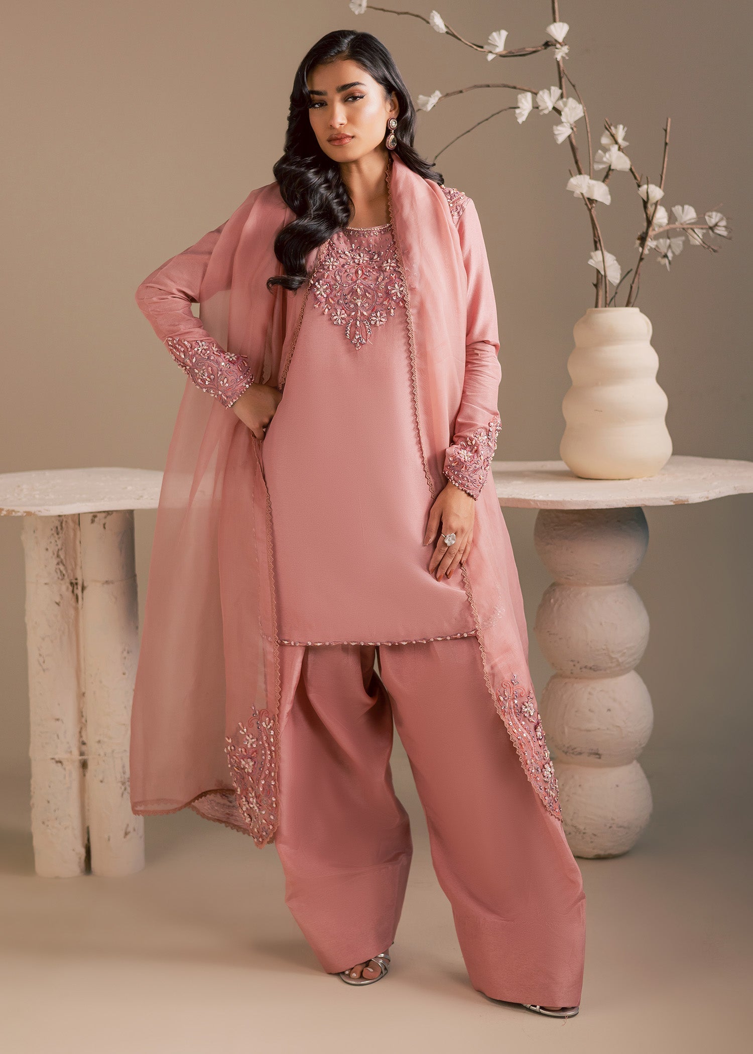 Maria Osama Khan | Noir Bliss Luxury Formals | Blush Dew - by Libasekhas UK - Registered Vendor of : Maria Osama Khan - 100% Original Designer Dress