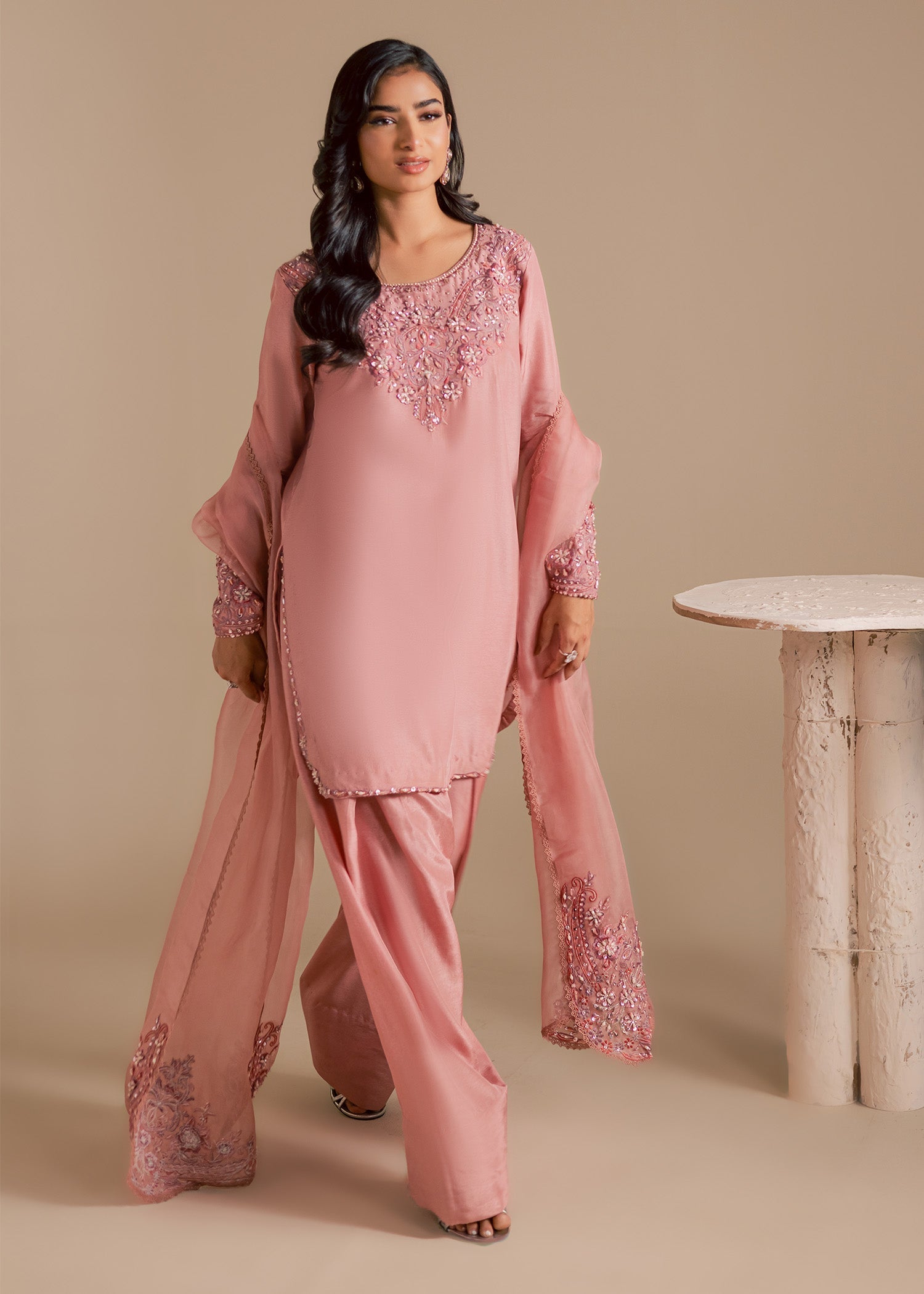 Maria Osama Khan | Noir Bliss Luxury Formals | Blush Dew - by Libasekhas UK - Registered Vendor of : Maria Osama Khan - 100% Original Designer Dress