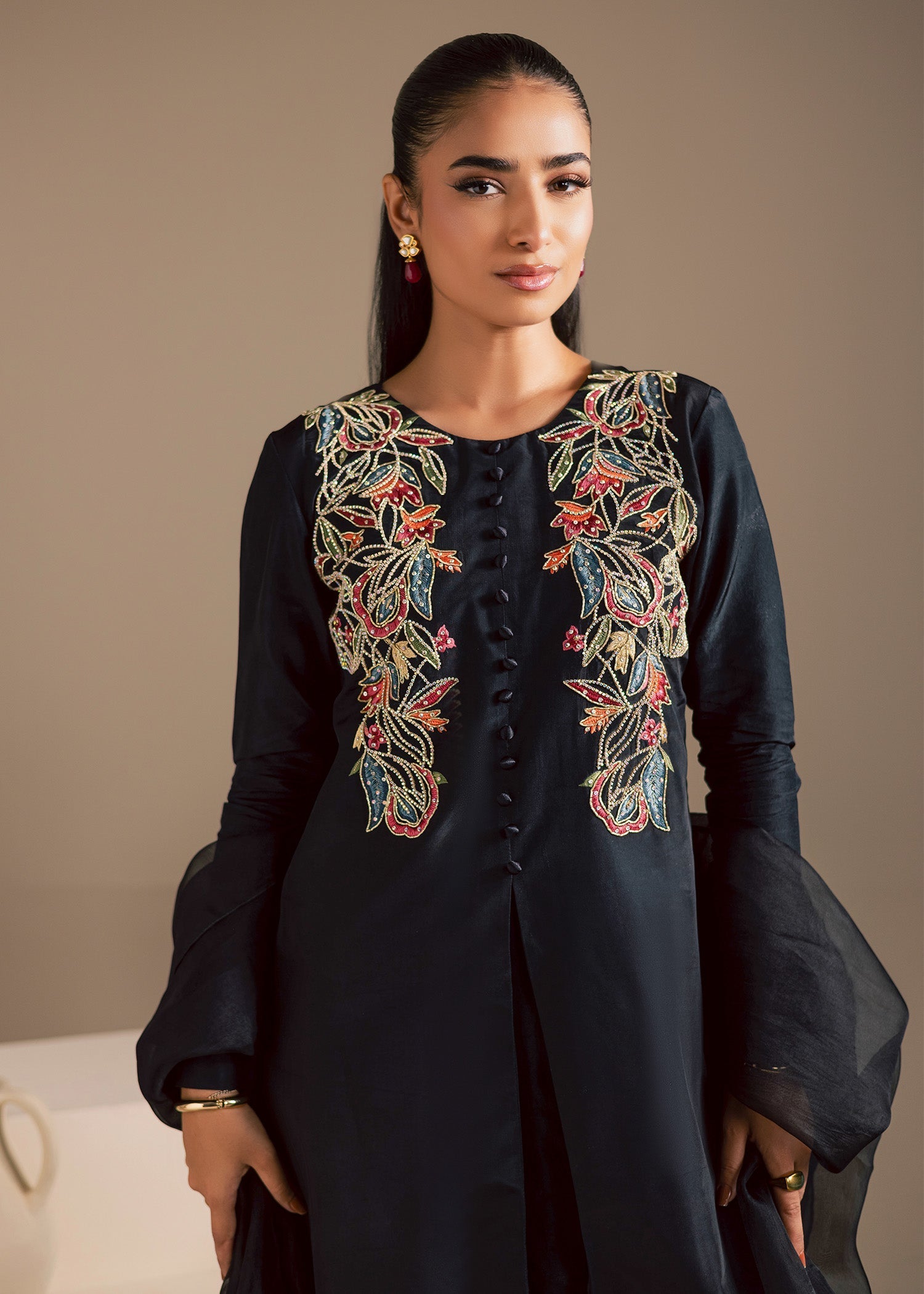 Maria Osama Khan | Noir Bliss Luxury Formals | Midnight Noir - by Libasekhas UK - Registered Vendor of : Maria Osama Khan - 100% Original Designer Dress