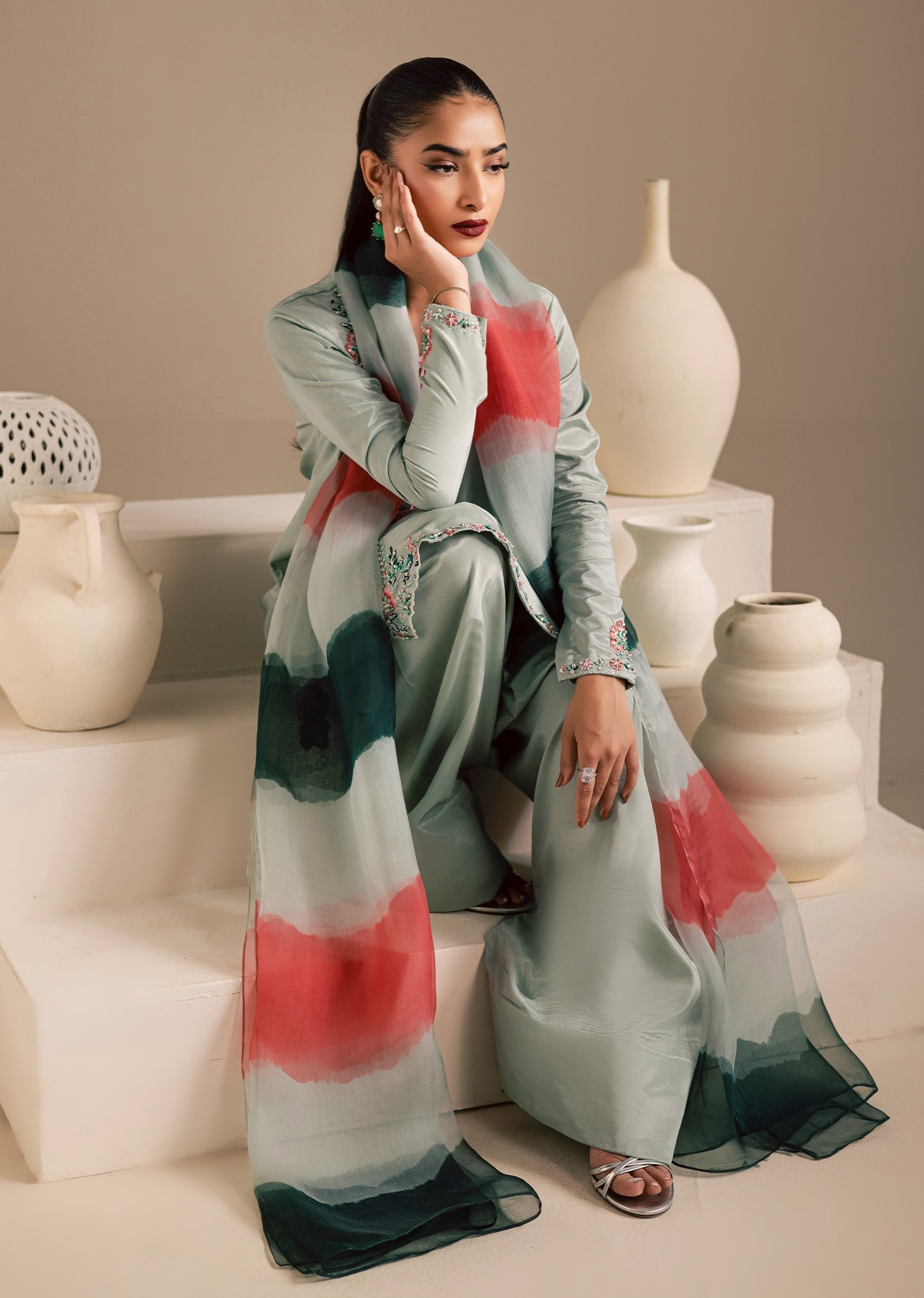 Maria Osama Khan | Noir Bliss Luxury Formals | Ash Mist - by Libasekhas UK - Registered Vendor of : Maria Osama Khan - 100% Original Designer Dress