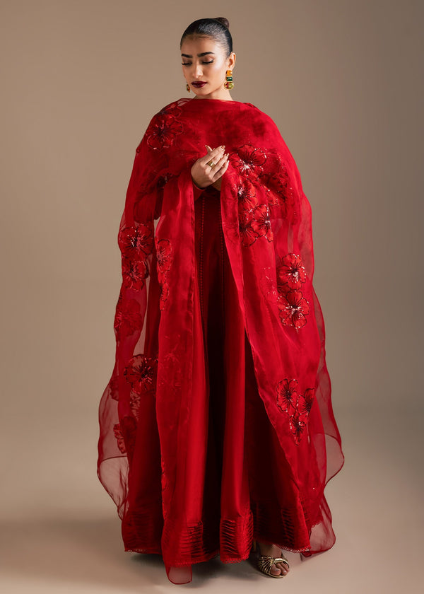 Maria Osama Khan | Noir Bliss Luxury Formals | Scarlet Mirage - by Libasekhas UK - Registered Vendor of : Maria Osama Khan - 100% Original Designer Dress